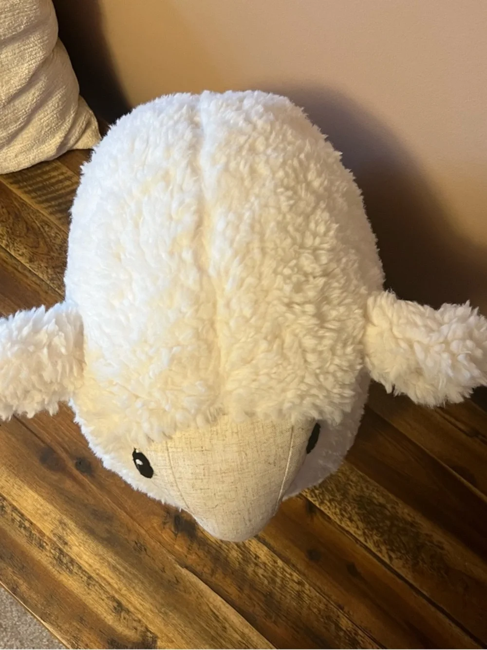 Pottery Barn Cream Plush Sherpa Sheep Pillow